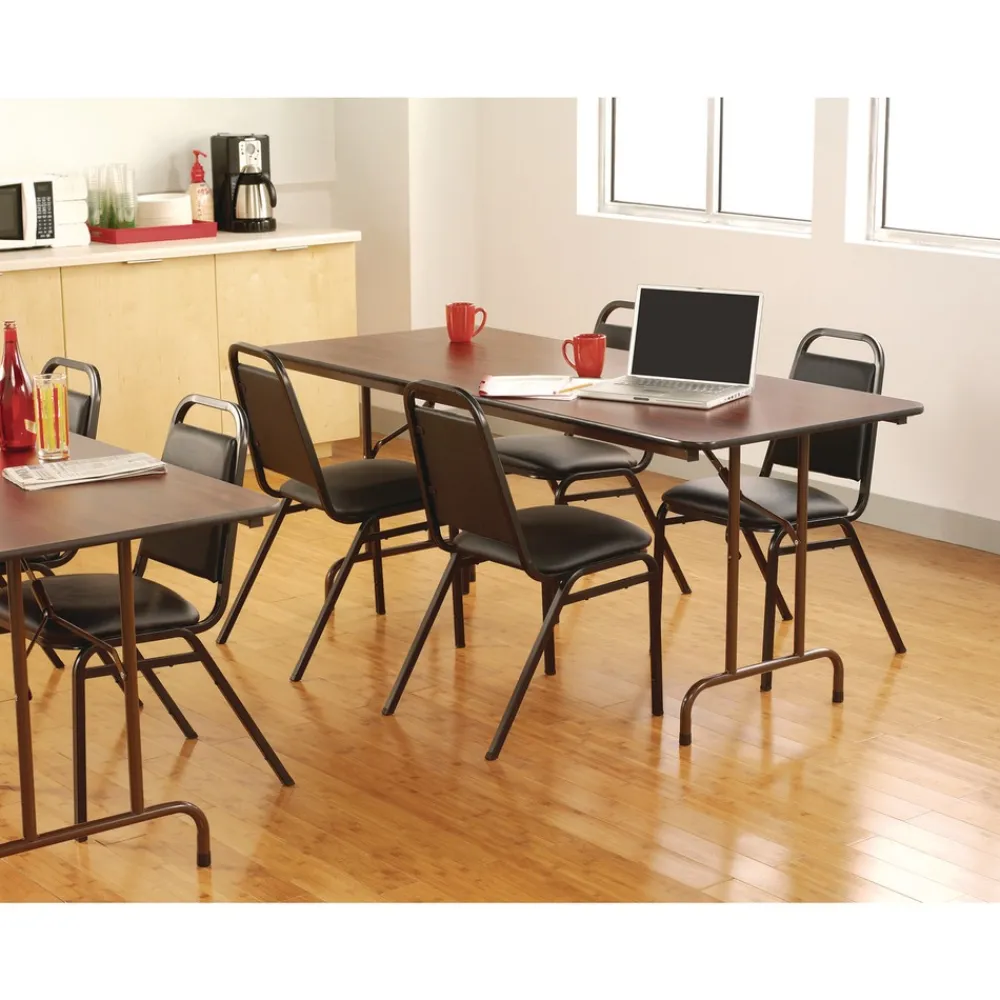 New 48 in. x 23.88 in. x 29 in. Rectangular Wood Folding Table - Mahogany Office Furniture & Lighting