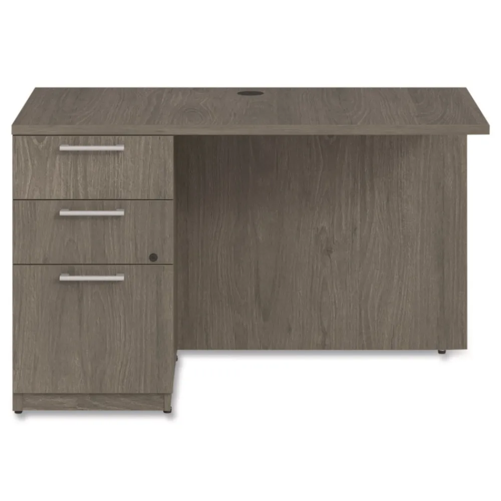 Hot 48 in. x 24 in. x 29 in. Seville Series Left Desk Return with Pedestal - Walnut Office Furniture & Lighting