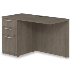 Hot 48 in. x 24 in. x 29 in. Seville Series Left Desk Return with Pedestal - Walnut Office Furniture & Lighting