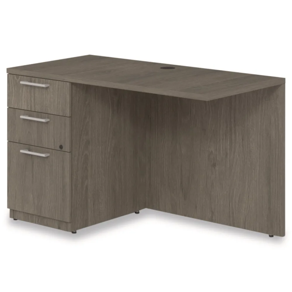 Hot 48 in. x 24 in. x 29 in. Seville Series Left Desk Return with Pedestal - Walnut Office Furniture & Lighting