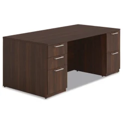 New 72 in. x 36 in. x 29 in. Seville Series Double Pedestal Desk - Mahogany Office Furniture & Lighting