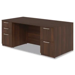 New 72 in. x 36 in. x 29 in. Seville Series Double Pedestal Desk - Mahogany Office Furniture & Lighting