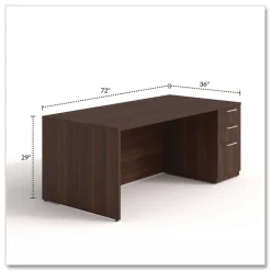 Online 72 in. x 36 in. x 29 in. Seville Series Single Right Pedestal Desk - Mahogany Office Furniture & Lighting