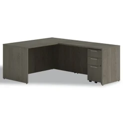 Clearance 48 in. x 24 in. x 29 in. Seville Series Reversible Return Shell - Walnut Office Furniture & Lighting