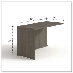 Clearance 48 in. x 24 in. x 29 in. Seville Series Reversible Return Shell - Walnut Office Furniture & Lighting