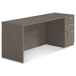 New 72 in. x 24 in. x 29 in. Seville Series Credenza with Right Pedestal - Walnut Office Furniture & Lighting