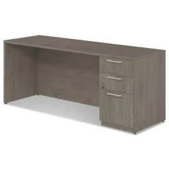 New 72 in. x 24 in. x 29 in. Seville Series Credenza with Right Pedestal - Walnut Office Furniture & Lighting
