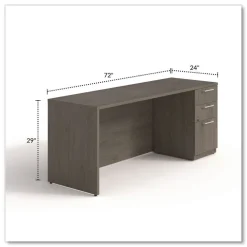 New 72 in. x 24 in. x 29 in. Seville Series Credenza with Right Pedestal - Walnut Office Furniture & Lighting