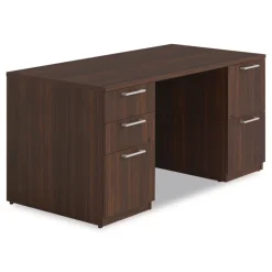 Outlet 60 in. x 30 in. x 29 in. Seville Series Double Pedestal Desk - Mahogany Office Furniture & Lighting