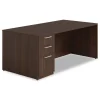 Best 72 in. x 36 in. x 29 in. Seville Series Single Left Pedestal Desk - Mahogany Office Furniture & Lighting