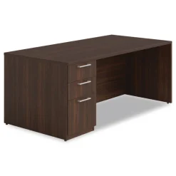 Best 72 in. x 36 in. x 29 in. Seville Series Single Left Pedestal Desk - Mahogany Office Furniture & Lighting