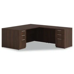 Best 72 in. x 36 in. x 29 in. Seville Series Single Left Pedestal Desk - Mahogany Office Furniture & Lighting