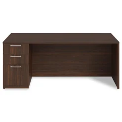 Best 72 in. x 36 in. x 29 in. Seville Series Single Left Pedestal Desk - Mahogany Office Furniture & Lighting