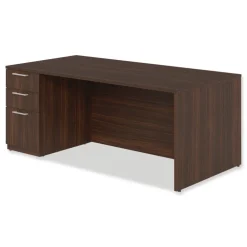 Best 72 in. x 36 in. x 29 in. Seville Series Single Left Pedestal Desk - Mahogany Office Furniture & Lighting