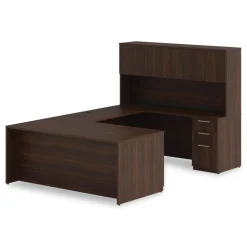 Best 72 in. x 36 in. x 29 in. Seville Series Single Left Pedestal Desk - Mahogany Office Furniture & Lighting