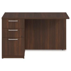 Outlet 48 in. x 24 in. x 29 in. Seville Series Left Desk Return with Pedestal - Mahogany Office Furniture & Lighting