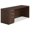 New 72 in. x 24 in. x 29 in. Seville Series Credenza with Left Pedestal - Mahogany Office Furniture & Lighting