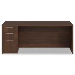 New 72 in. x 24 in. x 29 in. Seville Series Credenza with Left Pedestal - Mahogany Office Furniture & Lighting