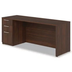 New 72 in. x 24 in. x 29 in. Seville Series Credenza with Left Pedestal - Mahogany Office Furniture & Lighting