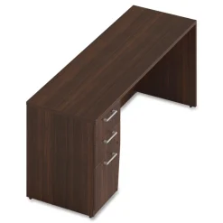 New 72 in. x 24 in. x 29 in. Seville Series Credenza with Left Pedestal - Mahogany Office Furniture & Lighting