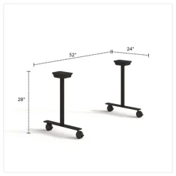 Hot 23 in. x 3 in. x 28 in. Seville Training Table Base - Black Office Furniture & Lighting