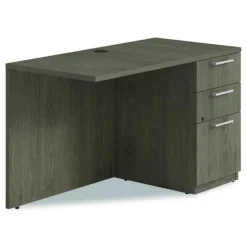 Discount 48 in. x 24 in. x 29 in. Seville Series Right Desk Return with Pedestal - Walnut Office Furniture & Lighting