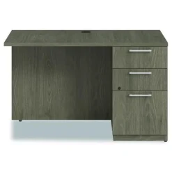 Discount 48 in. x 24 in. x 29 in. Seville Series Right Desk Return with Pedestal - Walnut Office Furniture & Lighting