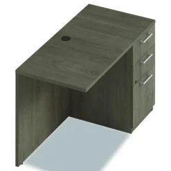 Discount 48 in. x 24 in. x 29 in. Seville Series Right Desk Return with Pedestal - Walnut Office Furniture & Lighting