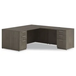 Discount 48 in. x 24 in. x 29 in. Seville Series Right Desk Return with Pedestal - Walnut Office Furniture & Lighting