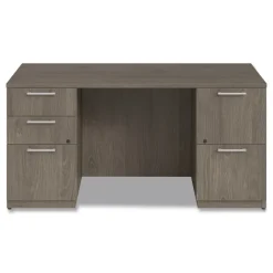 Best 60 in. x 30 in. x 29 in. Seville Series Double Pedestal Desk - Walnut Office Furniture & Lighting