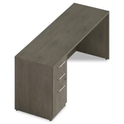 Hot 72 in. x 24 in. x 29 in. Seville Series Credenza with Left Pedestal - Walnut Office Furniture & Lighting