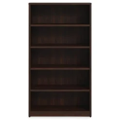 36 in. x 14 in. x 65 in. 5-Shelf Seville Bookcase - Mahogany Office Furniture & Lighting