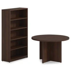 36 in. x 14 in. x 65 in. 5-Shelf Seville Bookcase - Mahogany Office Furniture & Lighting