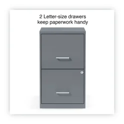 Discount 14 in. x 18 in. x 24.1 in. Soho 2-Drawer Vertical Letter File Cabinet - Charcoal Office Furniture & Lighting