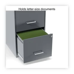 Discount 14 in. x 18 in. x 24.1 in. Soho 2-Drawer Vertical Letter File Cabinet - Charcoal Office Furniture & Lighting