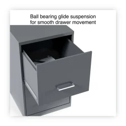 Discount 14 in. x 18 in. x 24.1 in. Soho 2-Drawer Vertical Letter File Cabinet - Charcoal Office Furniture & Lighting