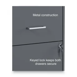 Discount 14 in. x 18 in. x 24.1 in. Soho 2-Drawer Vertical Letter File Cabinet - Charcoal Office Furniture & Lighting