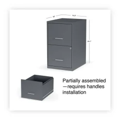 Discount 14 in. x 18 in. x 24.1 in. Soho 2-Drawer Vertical Letter File Cabinet - Charcoal Office Furniture & Lighting