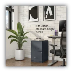 Discount 14 in. x 18 in. x 24.1 in. Soho 2-Drawer Vertical Letter File Cabinet - Charcoal Office Furniture & Lighting