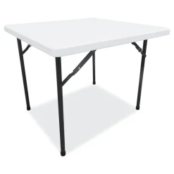 Sale 36 in. x 36 in. x 29.25 in. Square Plastic Folding Table - White Office Furniture & Lighting
