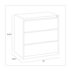 Discount 30 in. x 18.62 in. x 40.25 in. Three Legal/Letter/A4-Size File Drawers Lateral File Cabinet - Black Office Furniture & Lighting