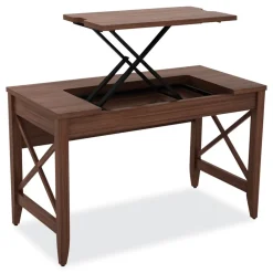 Sale 47.25 in. x 23.63 in. x 29.5 in. to 43.75 in. Sit-to-Stand Table Desk - Modern Walnut Office Furniture & Lighting