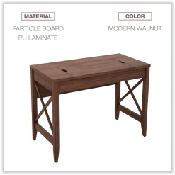 Sale 47.25 in. x 23.63 in. x 29.5 in. to 43.75 in. Sit-to-Stand Table Desk - Modern Walnut Office Furniture & Lighting