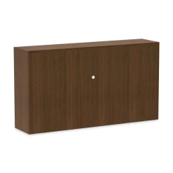 New 64.75 in. x 15 in. x 35.38 in. Valencia Series 4-Compartment Hutch with Doors - Modern Walnut Office Furniture & Lighting