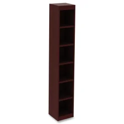 Online 11.81 in. x 11.81 in. x 71.73 in. Valencia Series 6 Shelf Narrow Profile Bookcase - Mahogany Office Furniture & Lighting