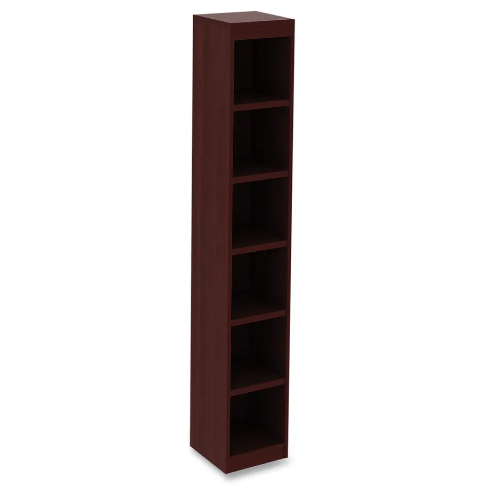 Online 11.81 in. x 11.81 in. x 71.73 in. Valencia Series 6 Shelf Narrow Profile Bookcase - Mahogany Office Furniture & Lighting