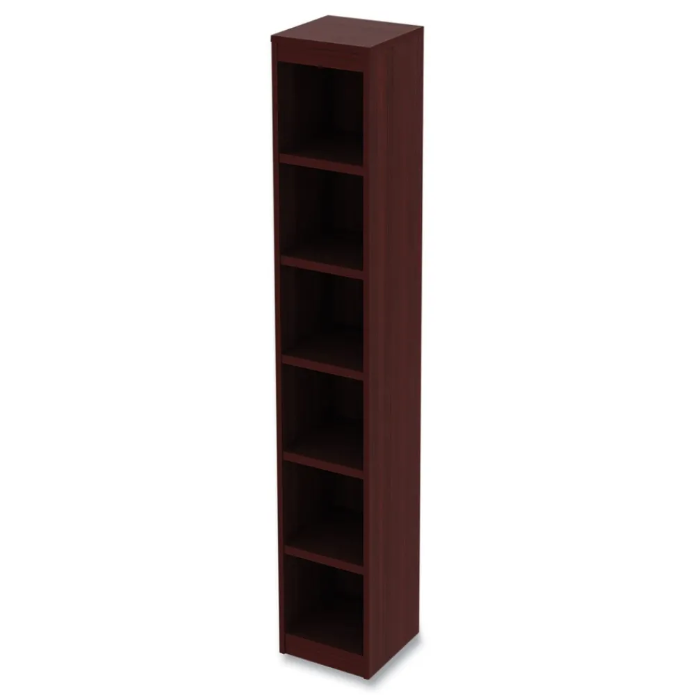 Online 11.81 in. x 11.81 in. x 71.73 in. Valencia Series 6 Shelf Narrow Profile Bookcase - Mahogany Office Furniture & Lighting