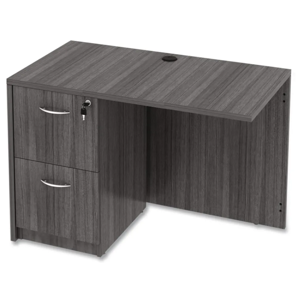 42 in. x 23.63 in. x 29.5 in. Valencia Series Reversible Return/Bridge Shell - Gray Office Furniture & Lighting