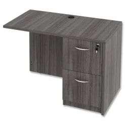 42 in. x 23.63 in. x 29.5 in. Valencia Series Reversible Return/Bridge Shell - Gray Office Furniture & Lighting