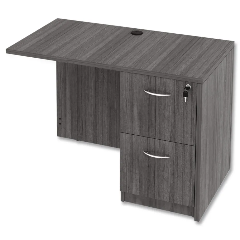 42 in. x 23.63 in. x 29.5 in. Valencia Series Reversible Return/Bridge Shell - Gray Office Furniture & Lighting